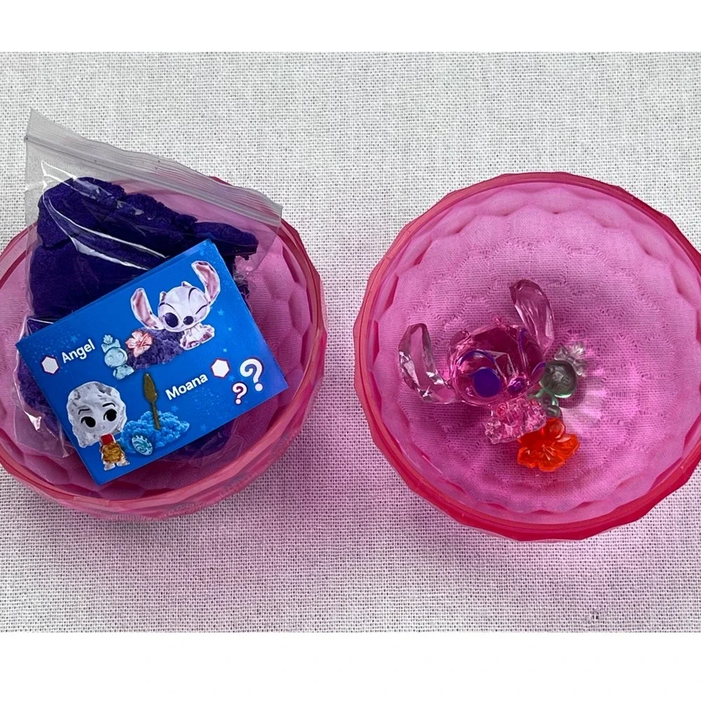Disney Crystal Surprise Angel Lilo & Stitch Pink Translucent Figure with Sand